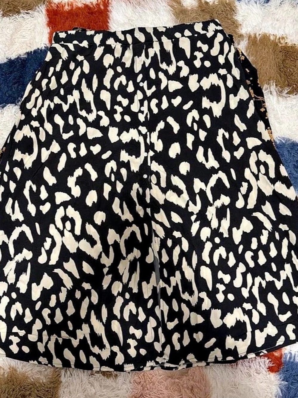 Animal Print Skort in Black & Cream Like New